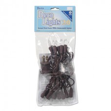 20 White Lights On Brown Cord